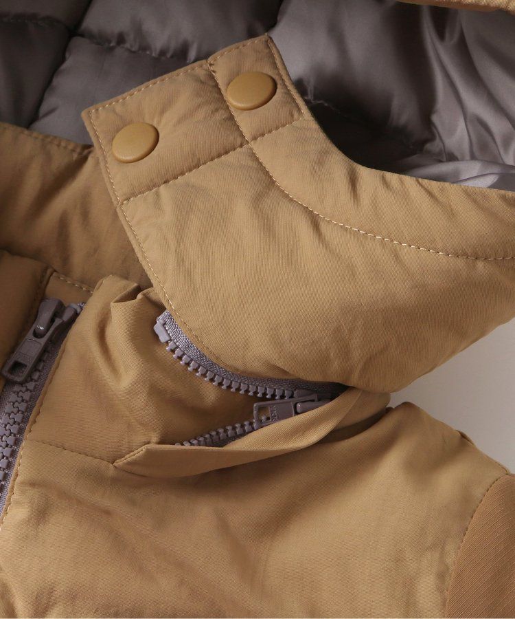 日本 BREEZE - 多口袋頂級保暖鋪棉連帽外套-卡其