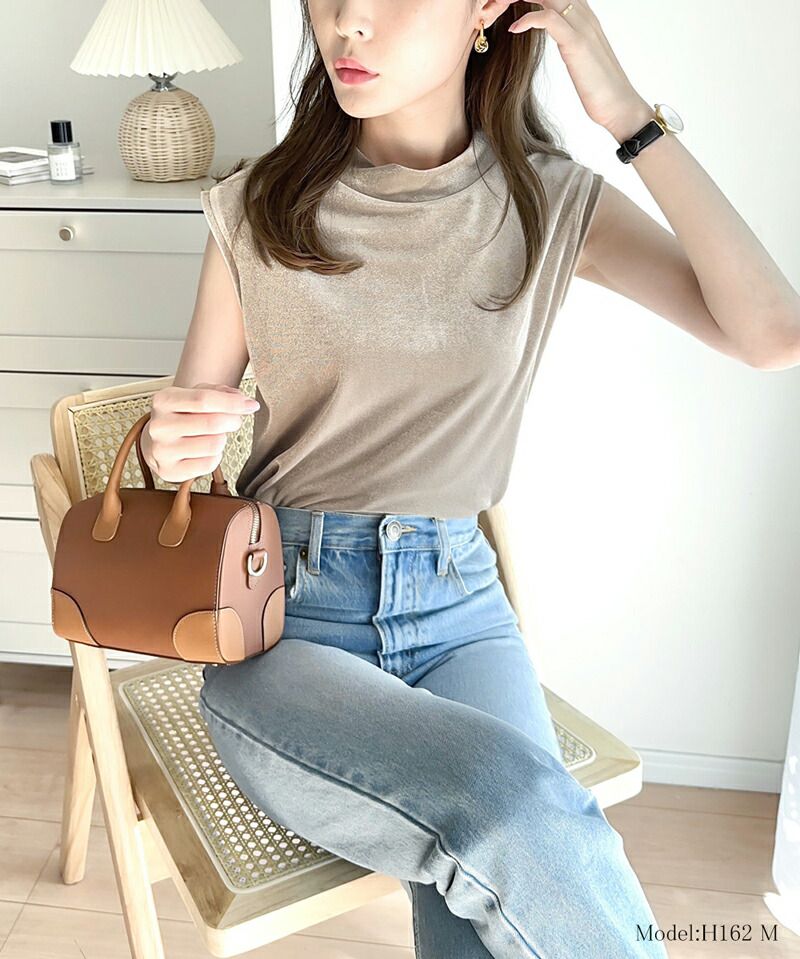 日本 Classical Elf - 高級絨感立領無袖上衣-孔雀藍