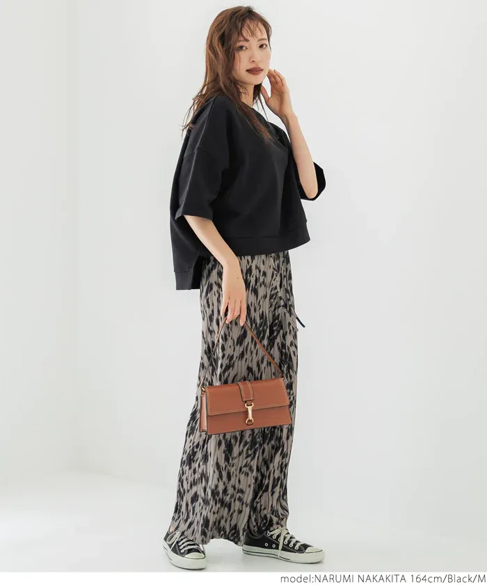 日本 COCA - 百搭前短後長五分袖上衣-杏