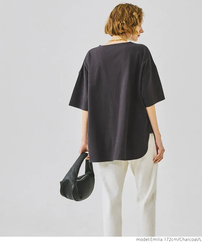 日本 COCA - 100%美國棉 透氣修臀長版上衣-白