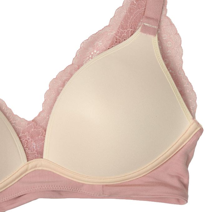 akachan honpo - 無鋼圈胸罩-套頭式 觸感滑順-粉紅色