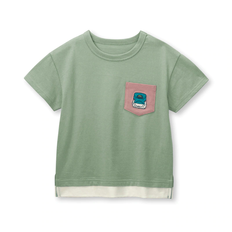 日本千趣會 - (JR新幹線) 純棉印花刺繡短T-墨綠