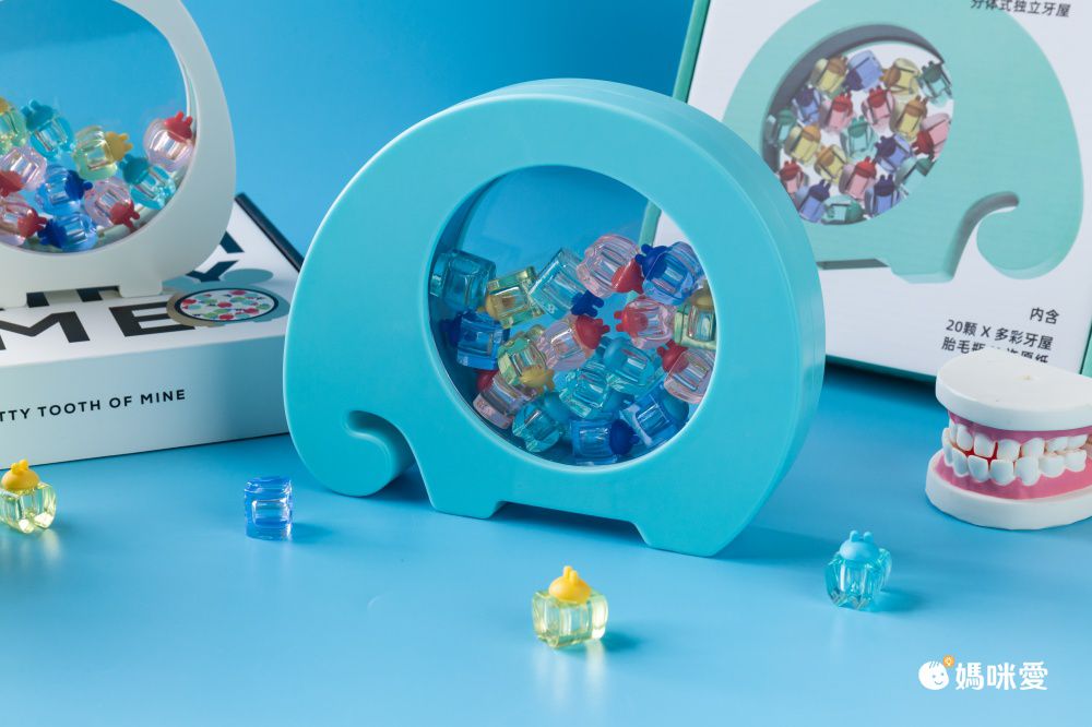 寶寶乳牙收藏盒-小象木質牙-黃色 (16x20cm)