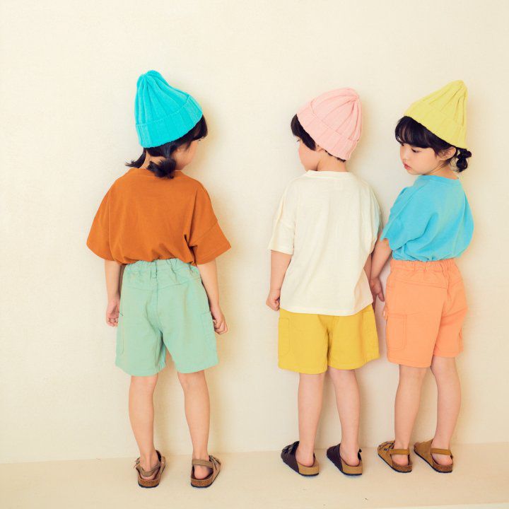 韓國 Hanab - 四口袋純棉5分褲-薄荷綠