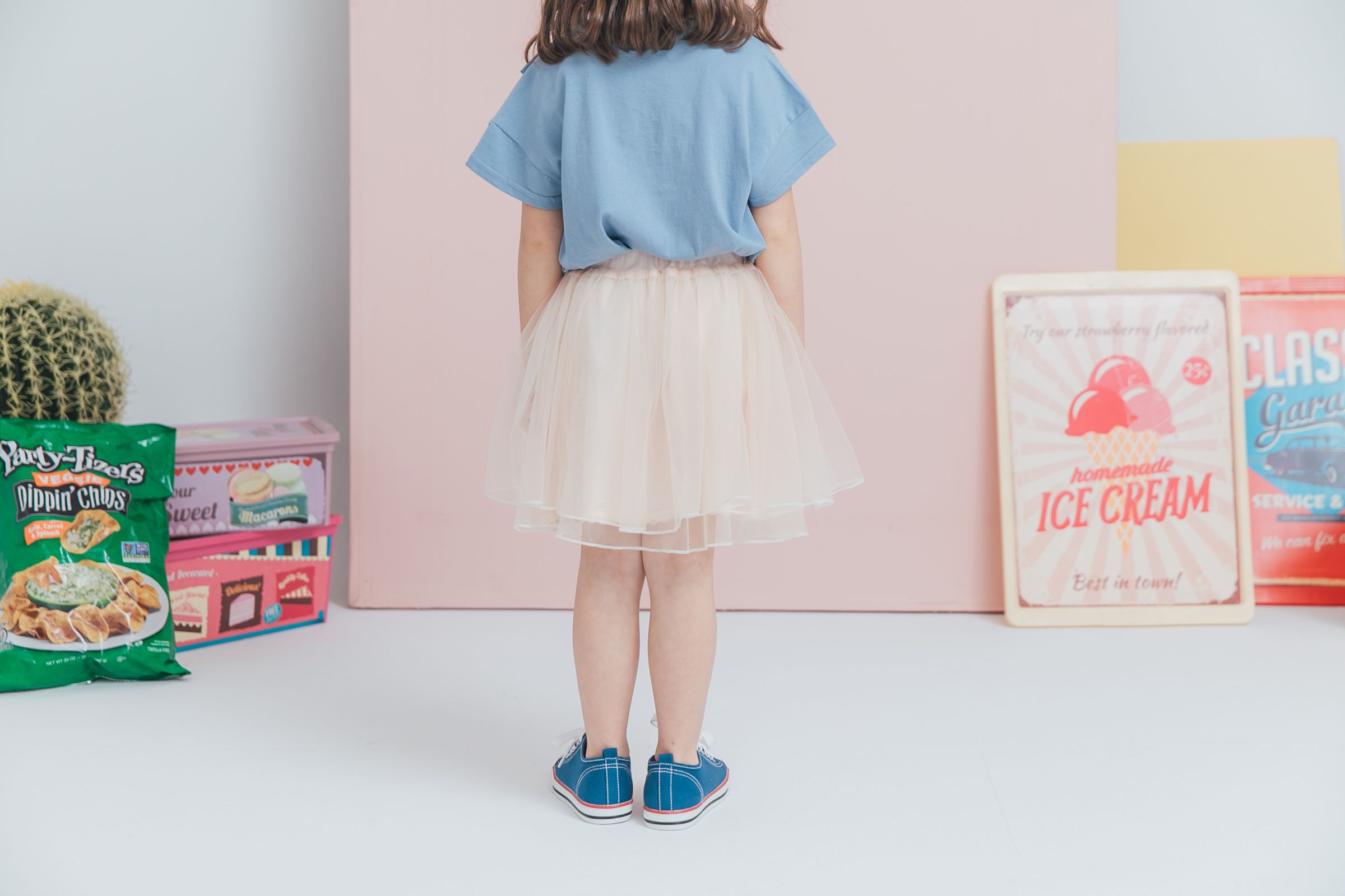 Peachy - 北鼻款*獨家訂製綿柔空氣紗裙-短裙款-氣質杏