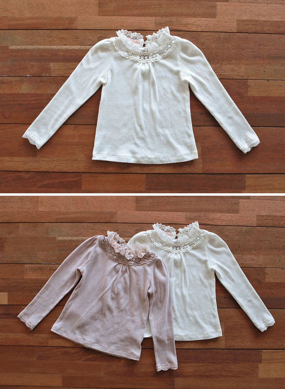 韓國 PuellaFLO - 鏤空雕花蕾絲領針織薄上衣-象牙白