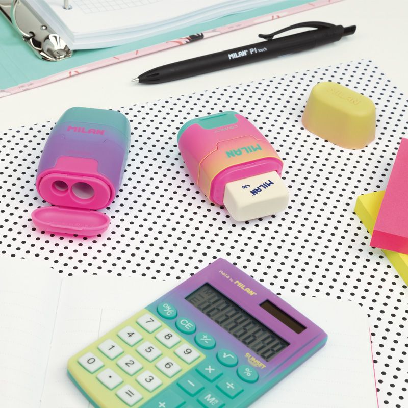 MILAN - COMPACT橡皮擦+削筆器-雲彩朵朵(4色隨機出貨)