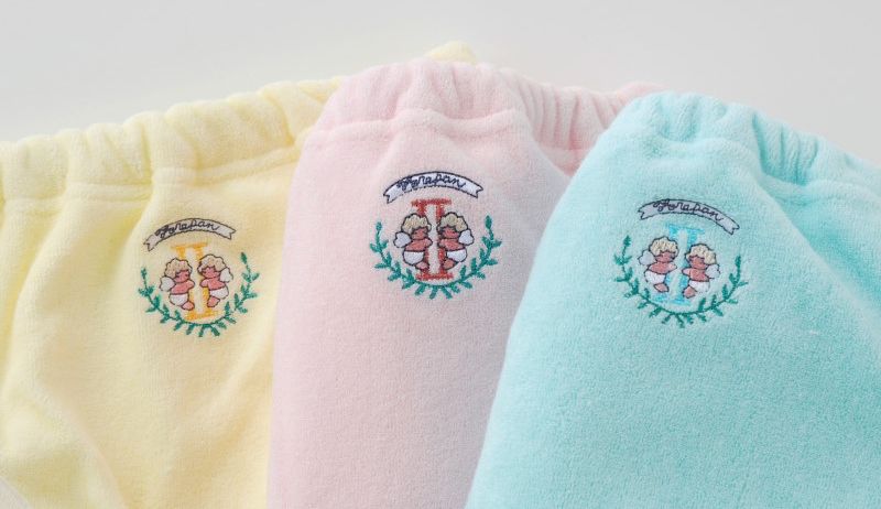 日本 Chuckle Baby - 日本製六層學習褲-天使刺繡-水藍-分離式