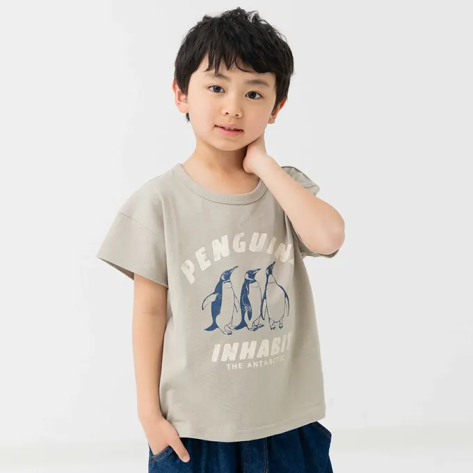 日本 Chil2 - 100%棉 印花柔軟短袖上衣-漢堡-白