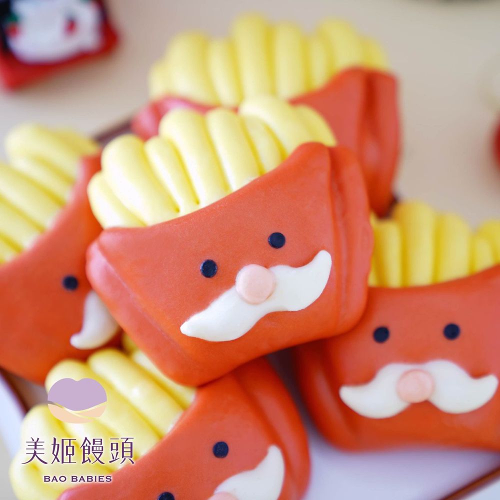 聖誕薯條鮮乳造型饅頭-45g/顆 (6入)