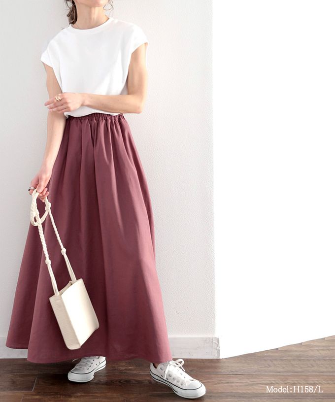 日本 Classical Elf - 自然感棉麻涼爽顯瘦長裙-淺灰杏