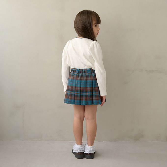 日本 Lycee mine - 領口滾邊綁帶澎澎長袖上衣-白