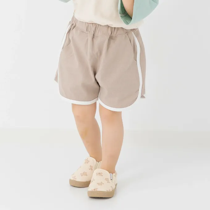 日本 Chil2 - 純棉運動風俏皮滾邊短褲-炭灰