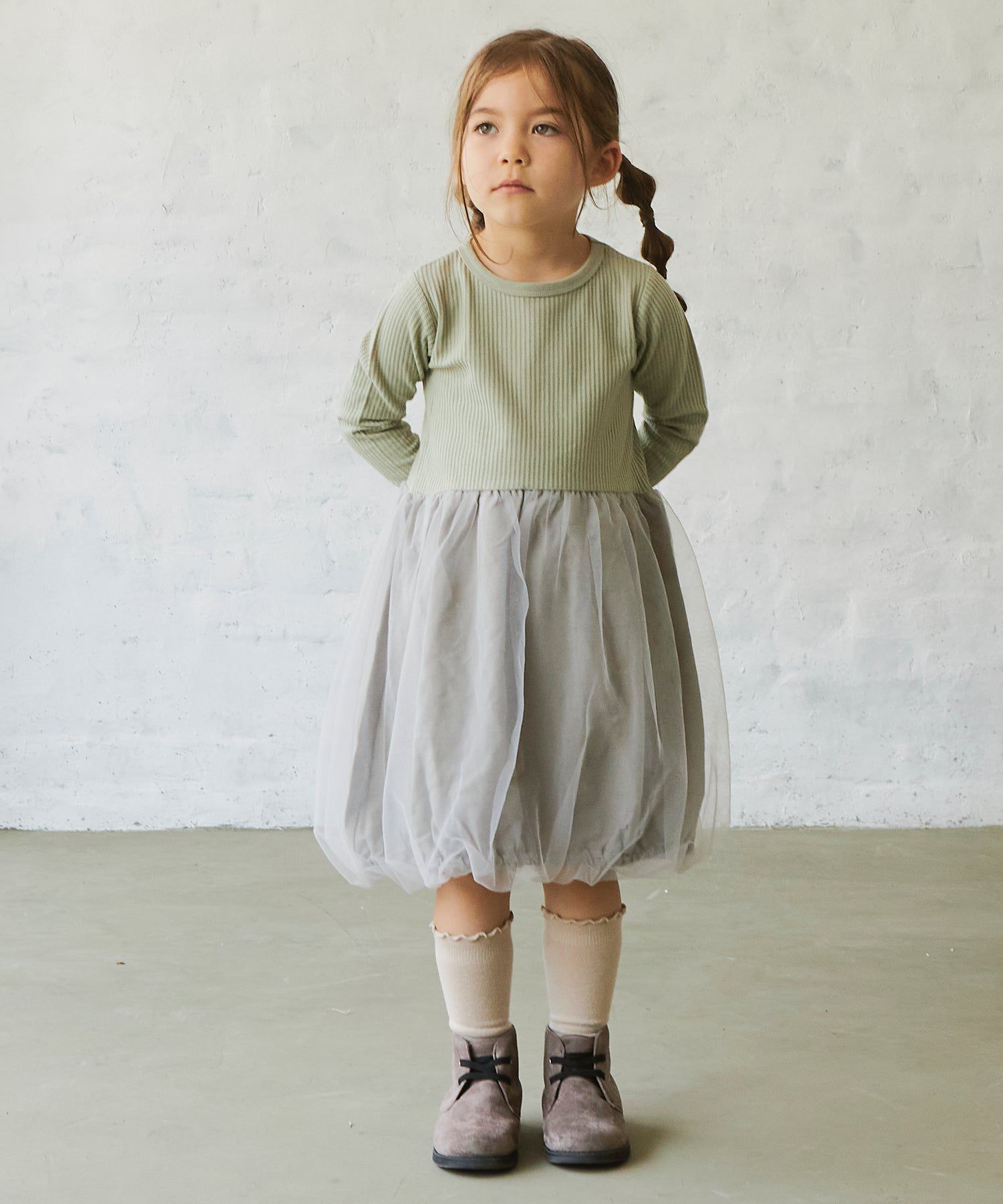 日本 PAIRMANON - 小精靈澎澎紗裙洋裝-摩卡