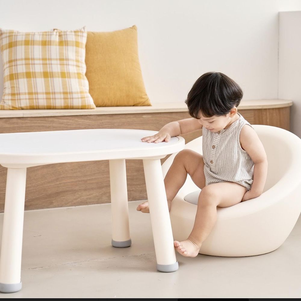 韓國 iFam - 兒童學習桌+小沙發椅優惠組-奶茶色