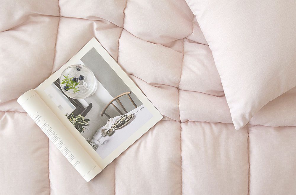 韓國 Maatila - 可水洗超細纖維桃皮感四季被-清爽粉