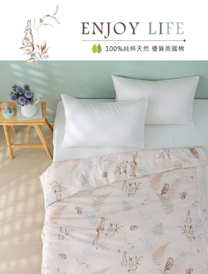 鴻宇 HongYew - 300織美國棉 涼被 四季被-狐狸艾莉森 可可 (5x6.5尺)