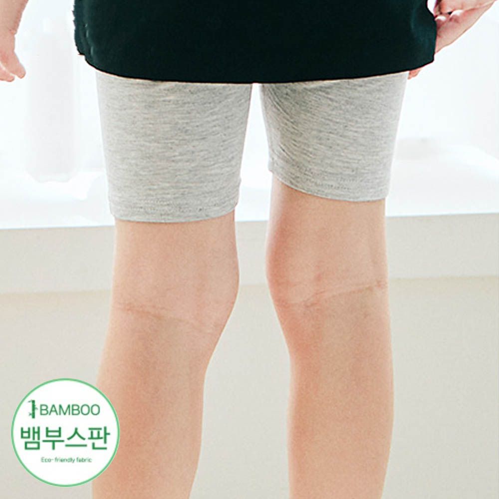 柔膚透氣竹纖維彈力五分褲-淺灰