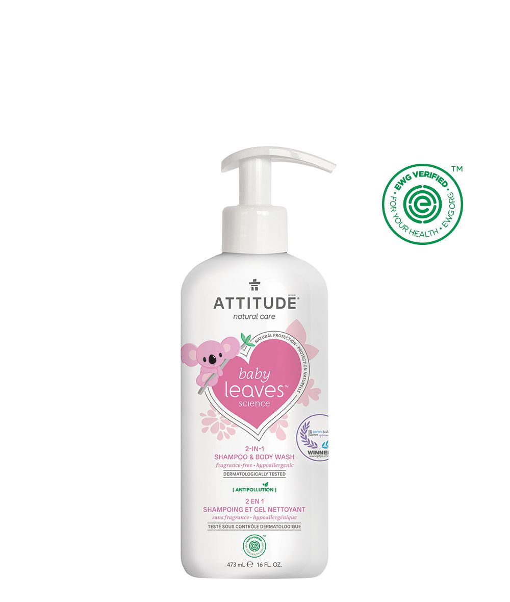 加拿大 ATTITUDE 艾特優 - 嬰幼兒2合1洗髮沐浴露-無香味-473ml
