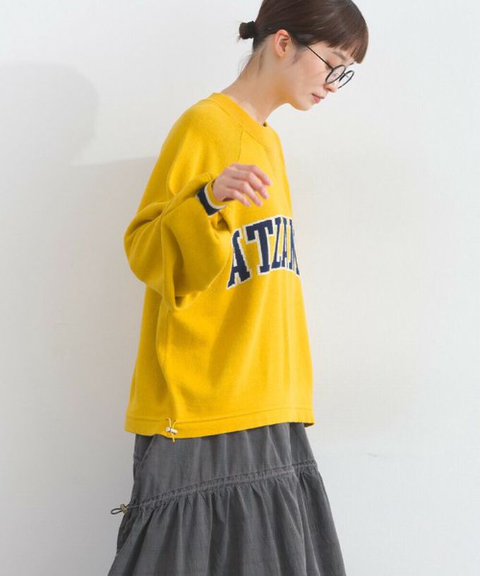 日本 Lupilien - 明亮撞色學院風抽繩針織上衣-酒紅