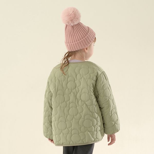 日本 Lycee mine - 夢幻少女造型絎縫鋪棉外套-花朵-粉紅