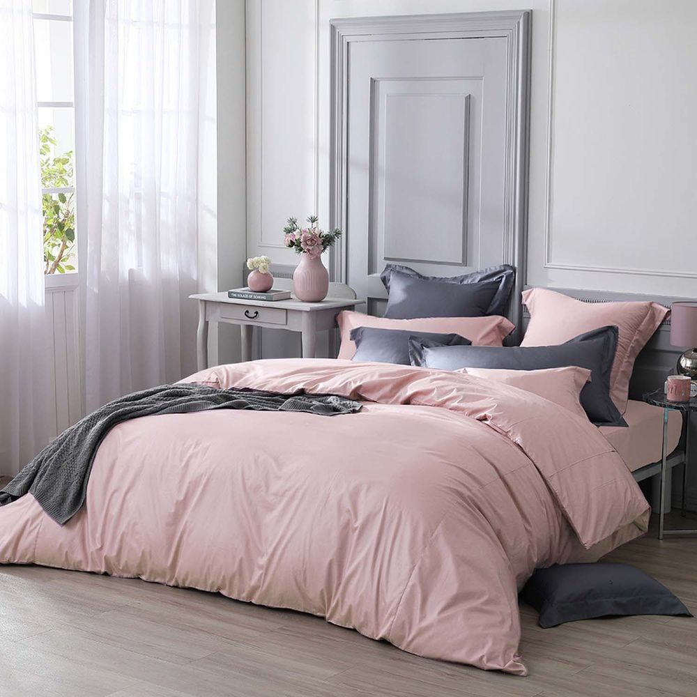 澳洲 Simple Living - 天絲福爾摩四件式被套床包組-台灣製-玫瑰粉