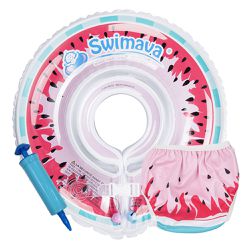 Swimava - G1+S1 脖圈/泳褲組-西瓜-1-18個月，13kg以內/泳褲:8-14kg