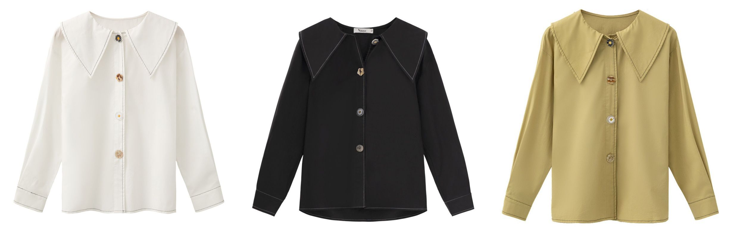 氣質彼得潘領長袖襯衫-白色