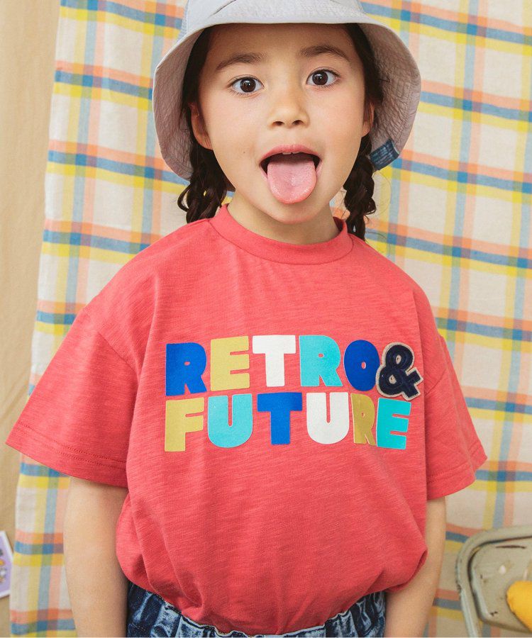 日本 BREEZE - 彩色標語短袖上衣-寶石藍