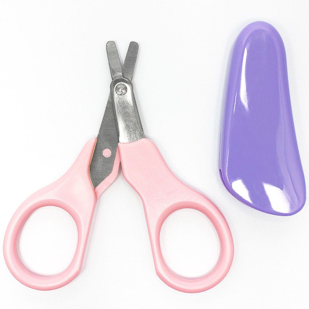 akachan honpo - 新生兒也ＯＫ！嬰幼兒用指甲剪刀 ＰＫ×ＰＰ-粉紫色