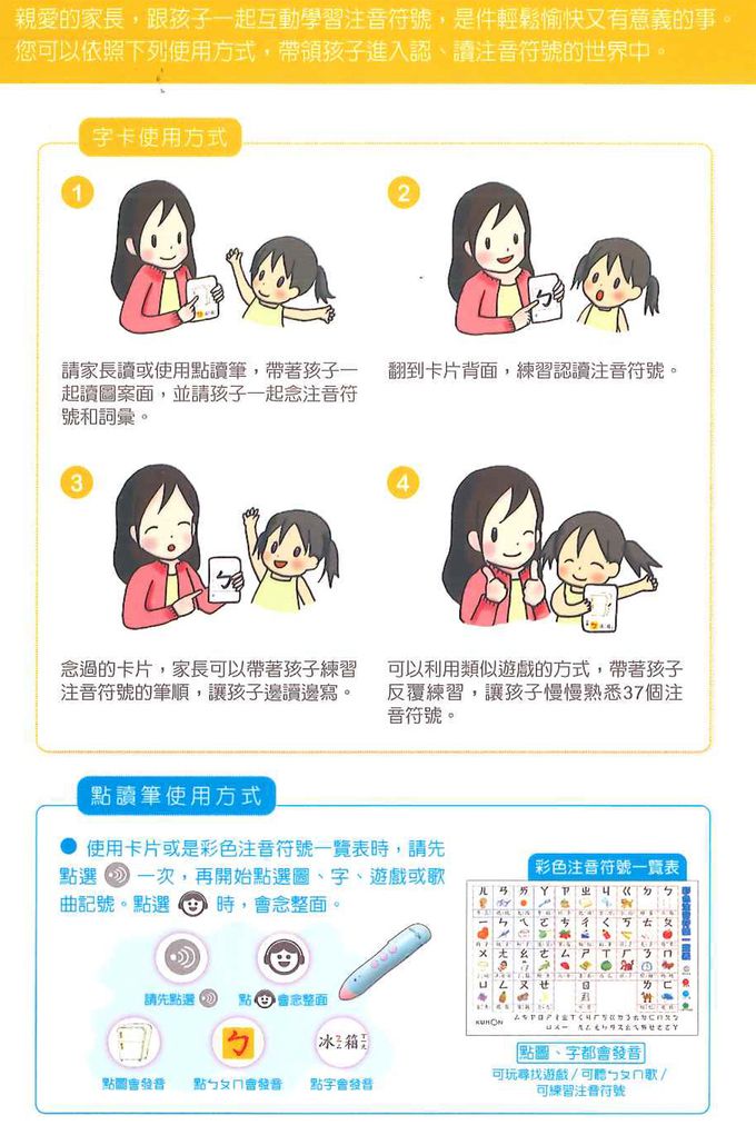 KUMON - KUMON 注音符號卡-點讀版(附彩色注音符號一覽表、白板卡)