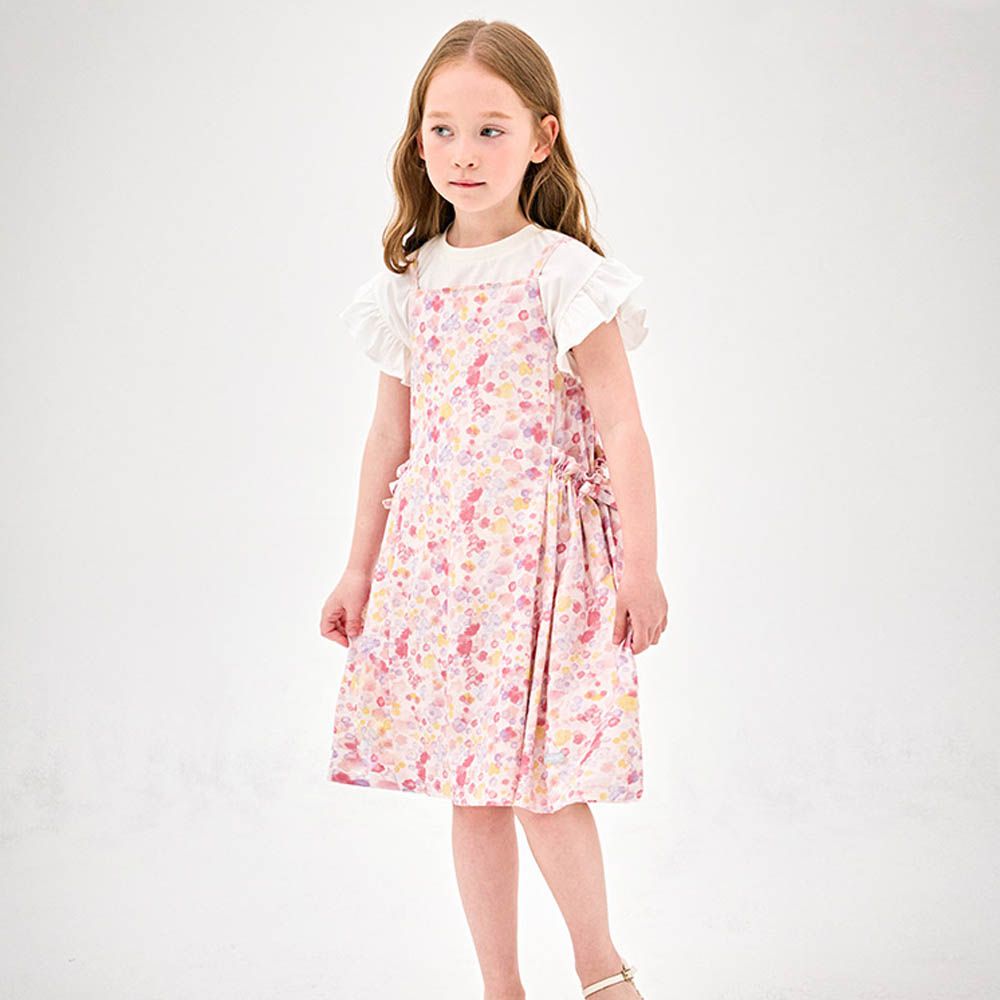 蜜糖花園口袋細肩帶洋裝-粉