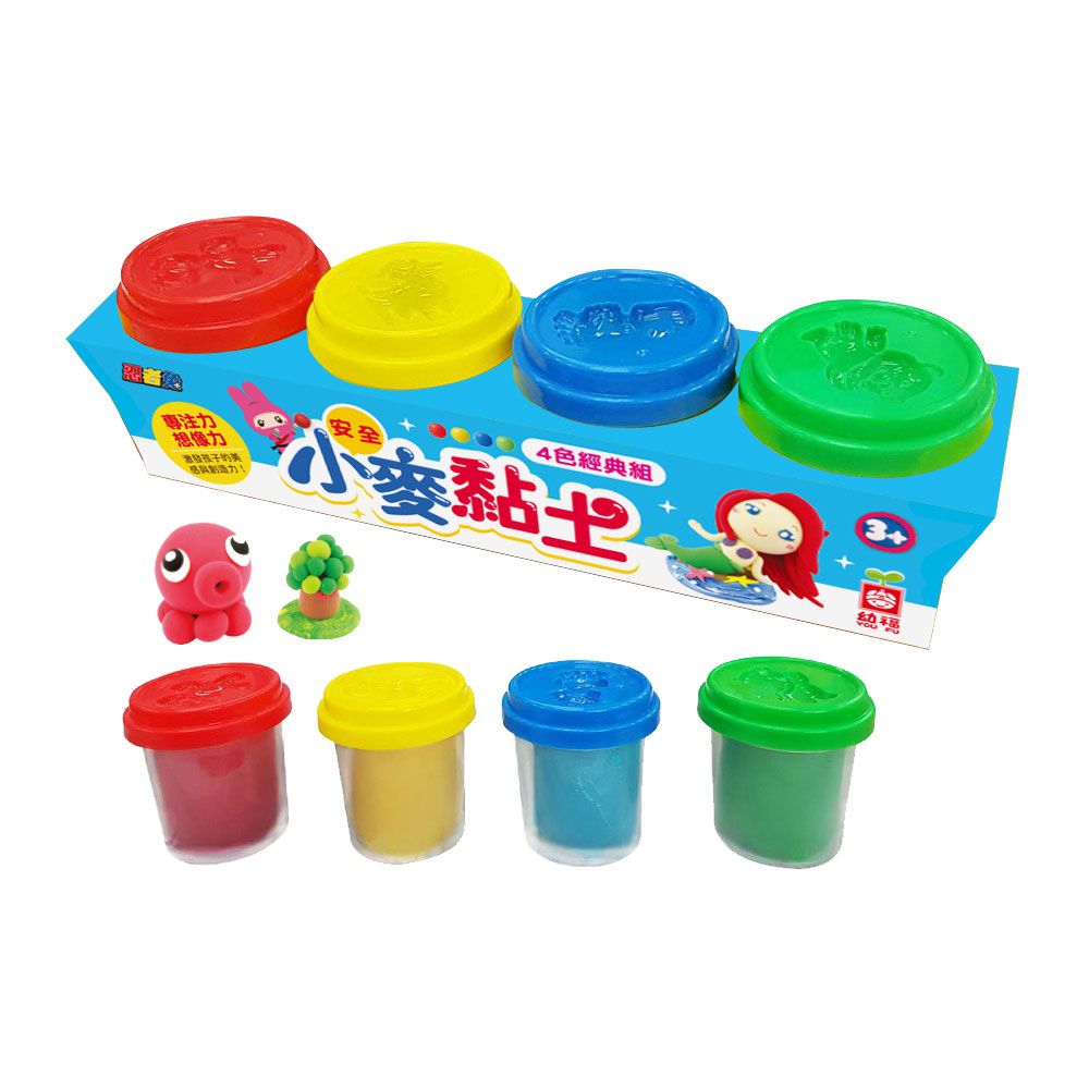 幼福文化 - 忍者兔安全小麥黏土：4色經典組