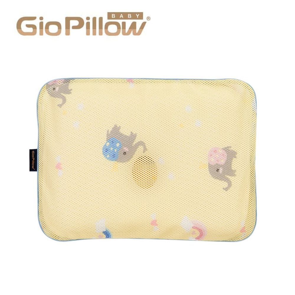 韓國 GIO Pillow - 超透氣護頭型嬰兒枕/防蟎枕-單枕套組-派對小象-S/M