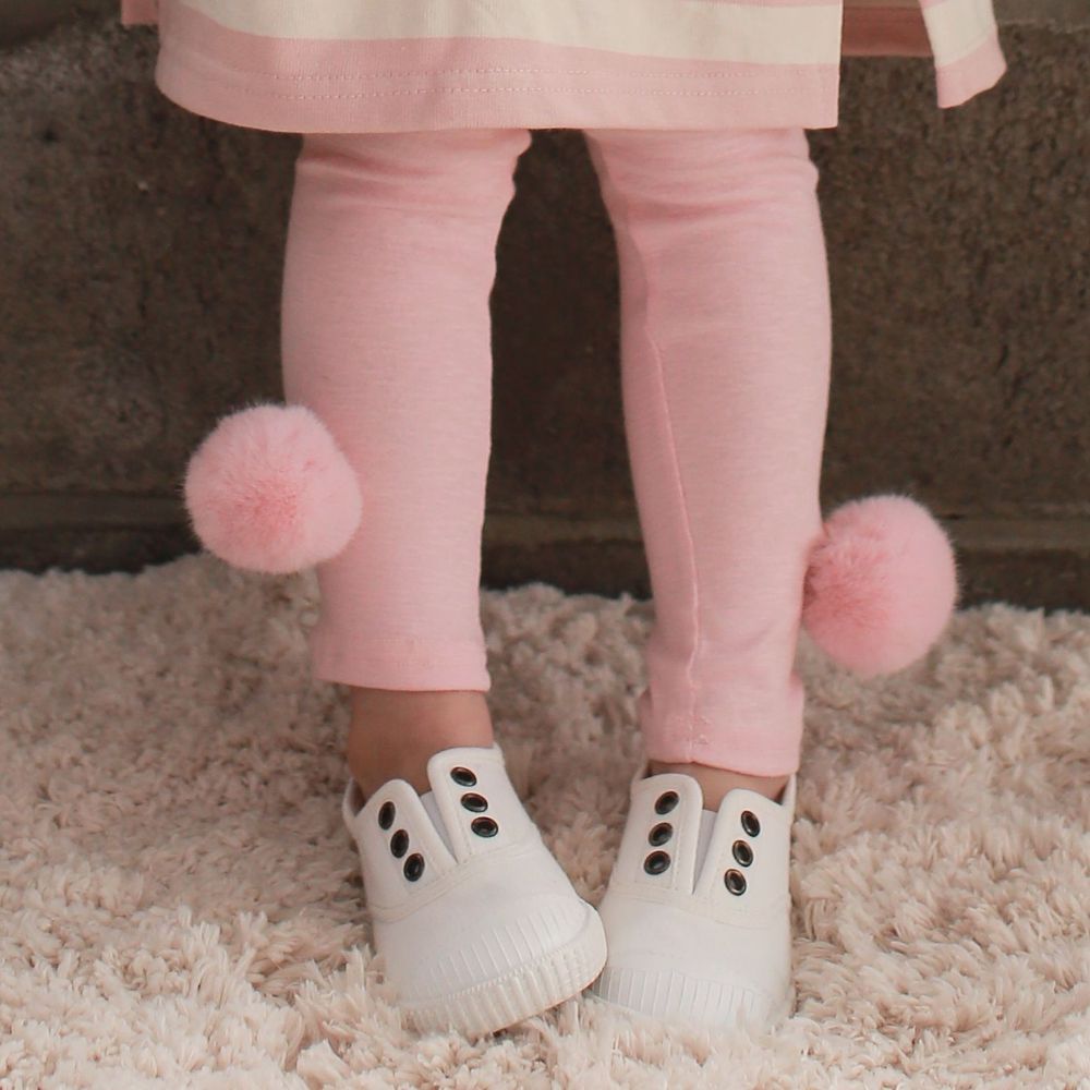 韓國 Coco Rabbit - 毛球裝飾內搭褲-粉紅