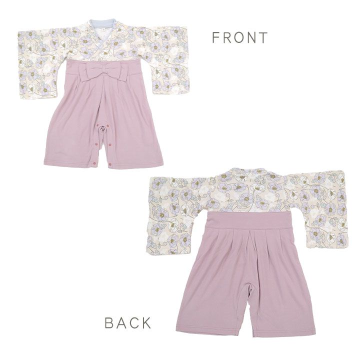 日本服飾代購 - 日本傳統袴/和服(連身衣式)-蒲公英花紋-暖黃 (90)