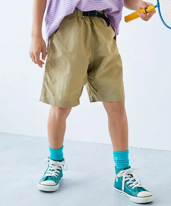 日本 devirock - 水陸二用 帥氣束腰玩水五分褲-磚橘