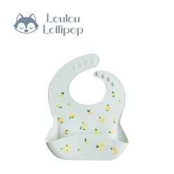 Loulou Lollipop - 寬口袋立體矽膠圍兜-清新檸檬