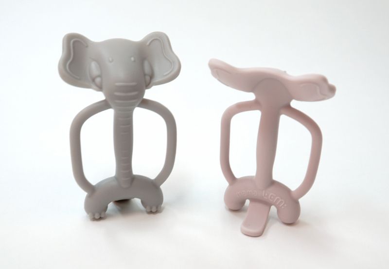 韓國MAMAsTEM - 固齒器-分齡成長組-胖蜜蜂握握手+大耳朵小象(2個月安撫期+6個月長牙舒緩型)-握握手(粉)+小象(灰)