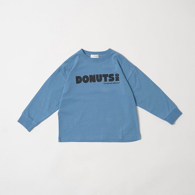 日本 b-ROOM - 休閒印花純棉長袖上衣-英文標語-摩卡