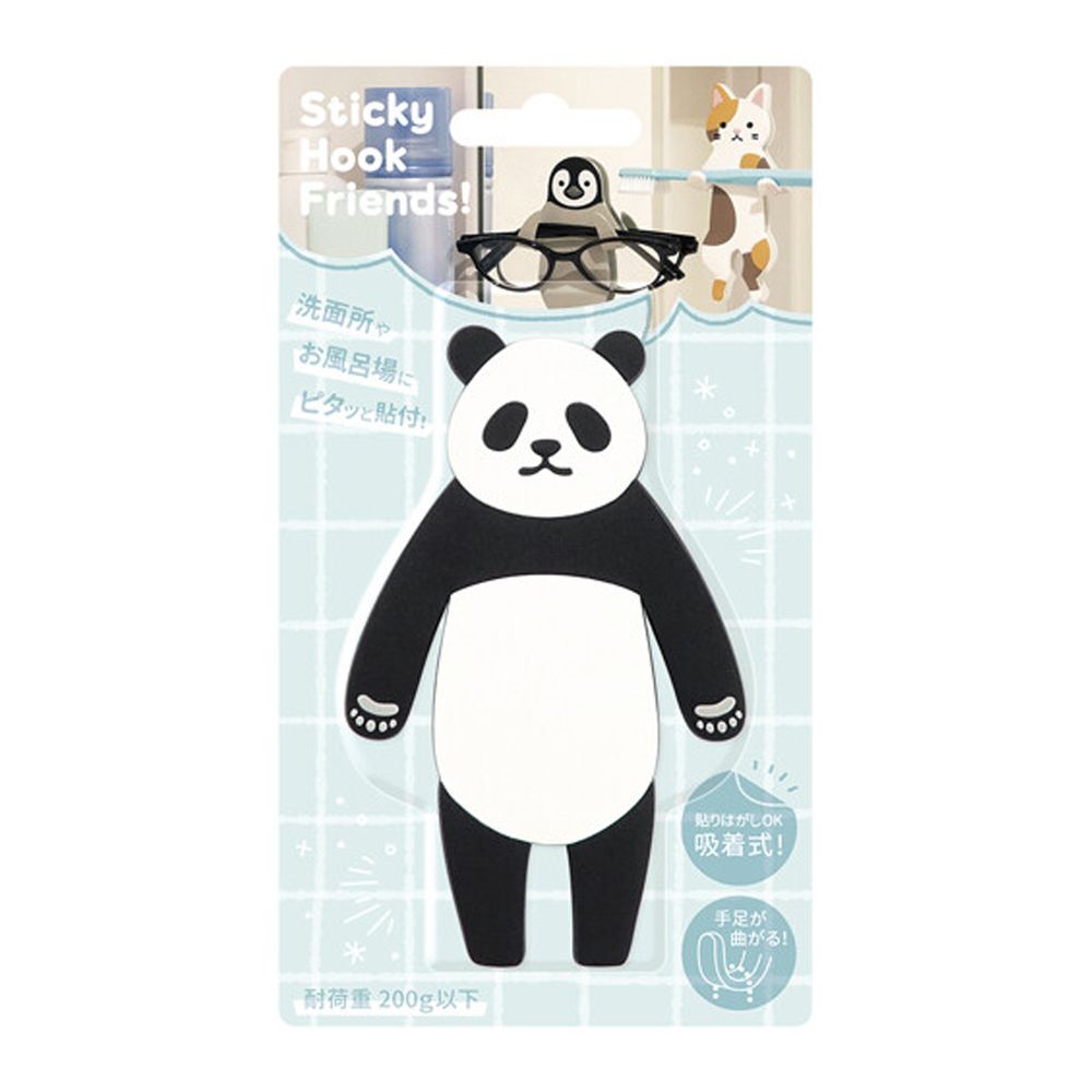 日本 TOYO CASE - 可彎折黏貼式置物掛鉤-熊貓