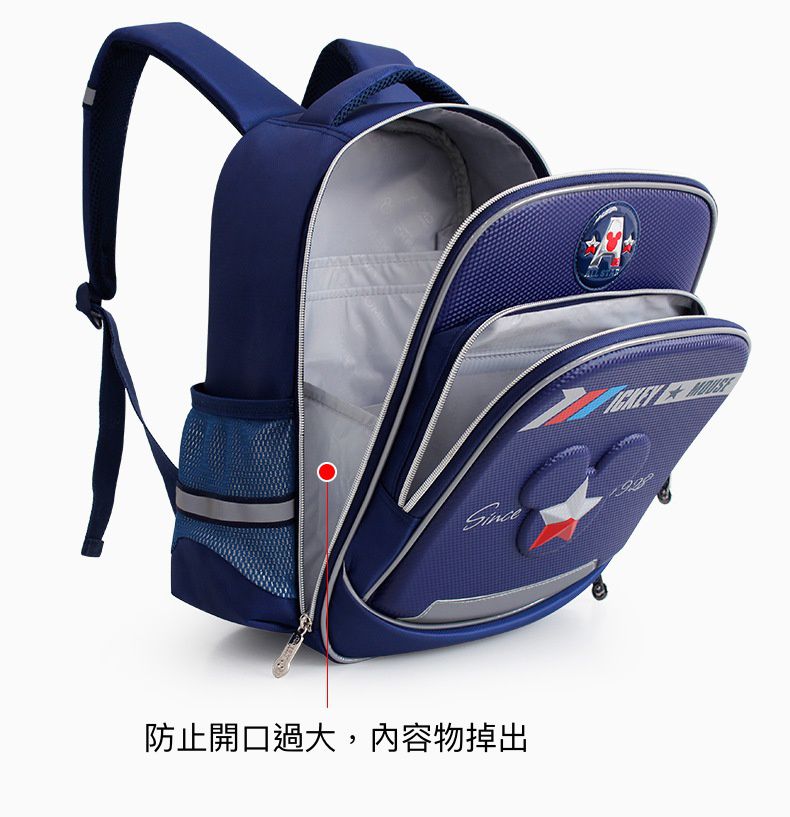 立體浮雕造型減壓透氣書包-卡通人物米奇-深藍色 (建議身高110-135cm)