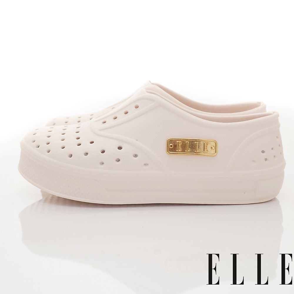 ELLE - 台灣製ELLE洞洞輕量便鞋(中小童段)-休閒鞋-白