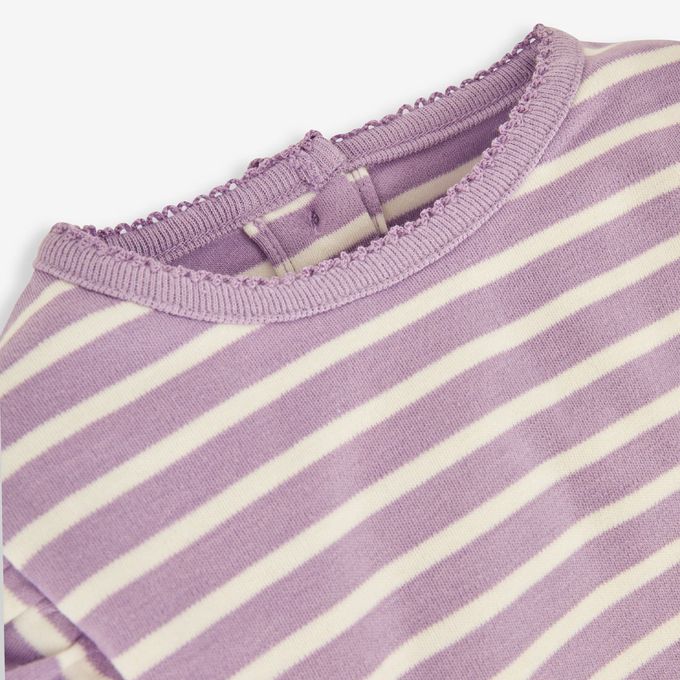 英國 JoJo Maman BeBe - 幼/兒童100%純棉長袖上衣 2 件組(可當內搭)-淺紫碎花