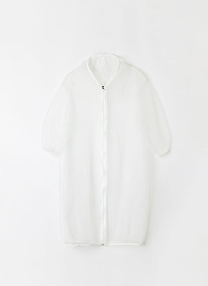 韓國 OZKIZ - 防蚊蟲網拉鍊長版外套-白