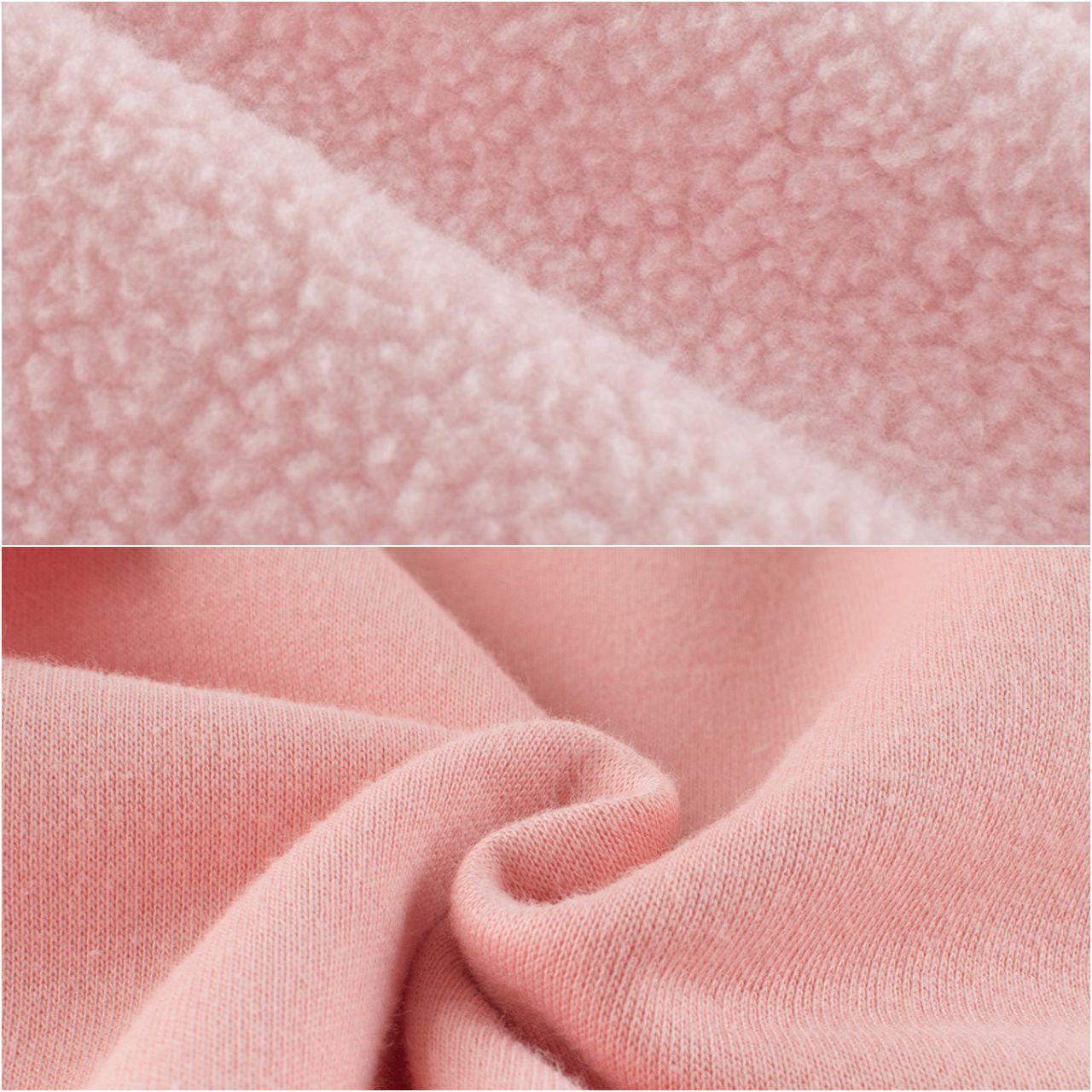 加絨長袖大學T-蝴蝶結-粉色