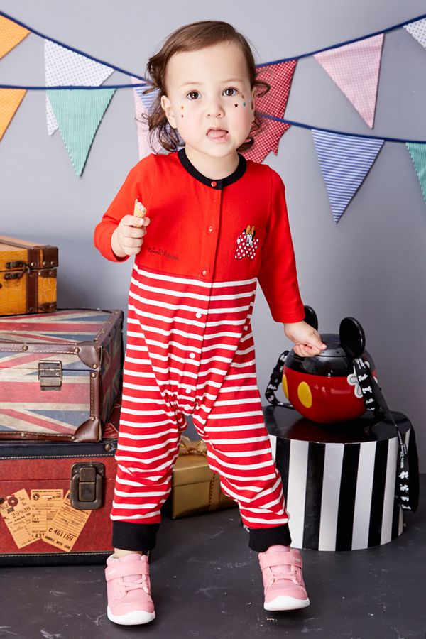 麗嬰房 Disney - baby 米妮系列躲貓貓連身裝-紅色