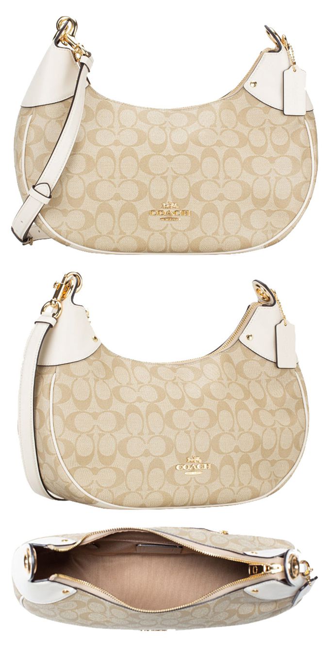 COACH - 滿版LOGO拼接皮革兩用包 (卡白)