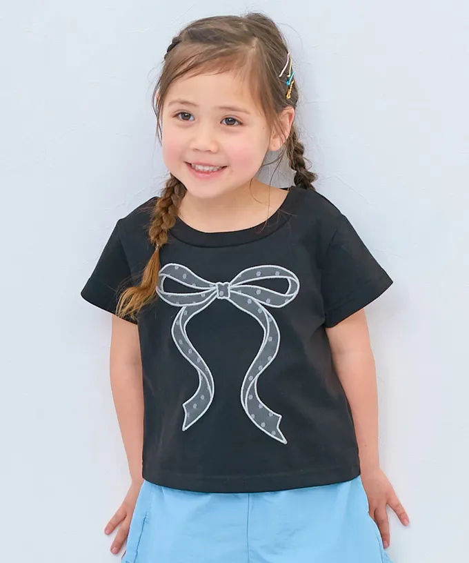 日本 devirock - 女孩運動風設計款短袖T恤-CHARMER-黑x白