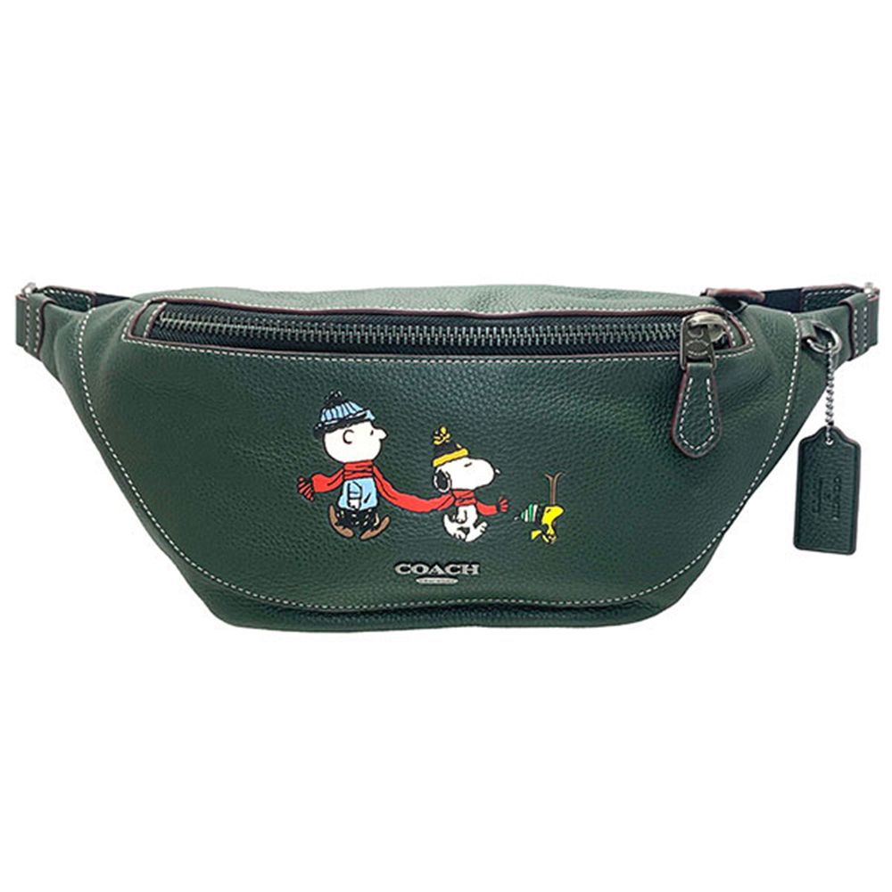 SNOOPY聯名皮革腰包 (墨綠色)